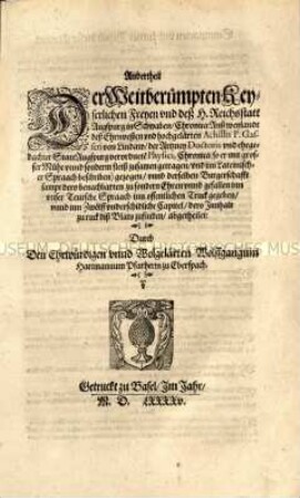 Chronik der Reichsstadt Augsburg, Teile 2-3