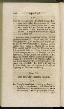 Kap. XII. [=XI.] Von den prädisponirenden Ursachen