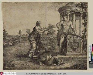 [Herakles ruht sich von seinen Taten aus]