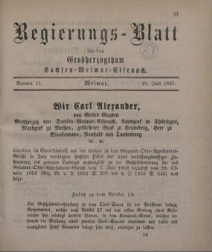 Nr. 11 : 21. Juni 1867