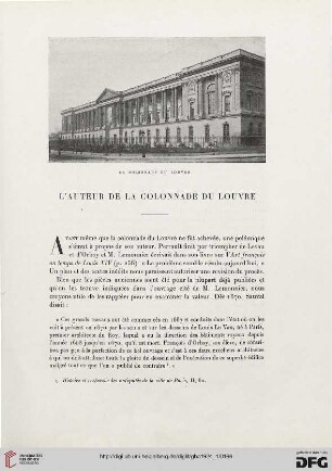 5. Pér. 9.1924: L' auteur de la colonnade du Louvre