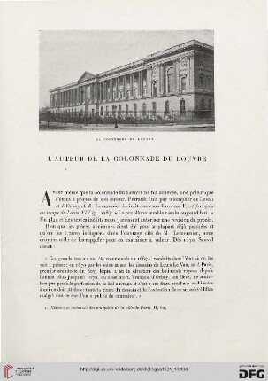 5. Pér. 9.1924: L' auteur de la colonnade du Louvre