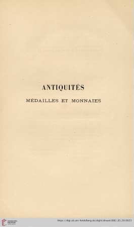 Antiquités - Médailles et Monnaies (Nr. 1 - 248)