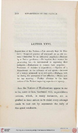Letter XXVI: Superstition of the Natives, Fair annually kept by Hindoos, ...