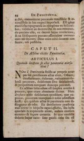 44-68, Caput II. De Actibus elicitis Poenitentiae.