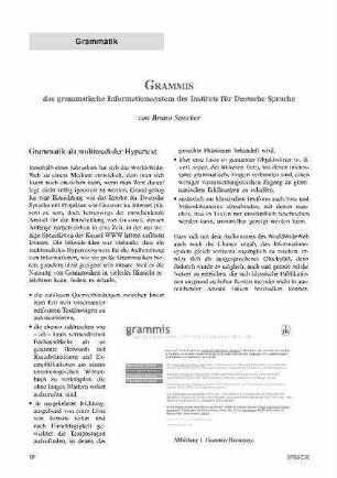 Grammis : das grammatische Informationssystem des Instituts für Deutsche Sprache