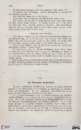 VII. Zur Bünauschen Reichshistorie