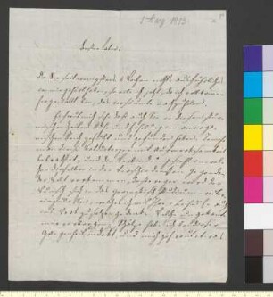 Brief von Goethe, Julius August Walter von an Goethe, Johann Wolfgang von