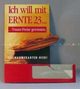 Werbeaufsteller für "Ernte 23"-Zigaretten