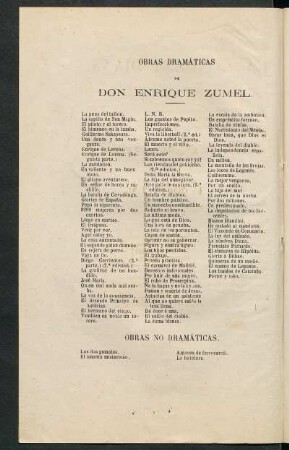 Obras dramáticas de Don Enrique Zumel