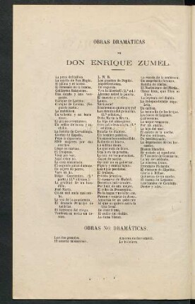 Obras dramáticas de Don Enrique Zumel