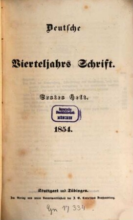 Deutsche Vierteljahrs-Schrift. 1854,1/2