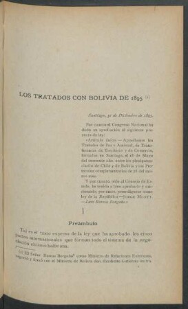 Los tratados con Bolivia de 1895