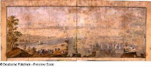 Blick vom linken Elbufer auf Dresden