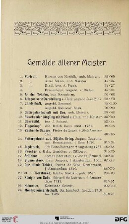 Gemälde älterer Meister (Nr. 1-43)