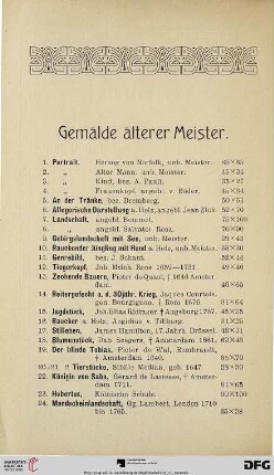 Gemälde älterer Meister (Nr. 1-43)