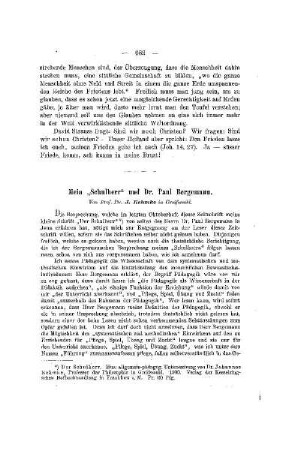 Mein "Schulherr" von Dr. Paul Bergemann