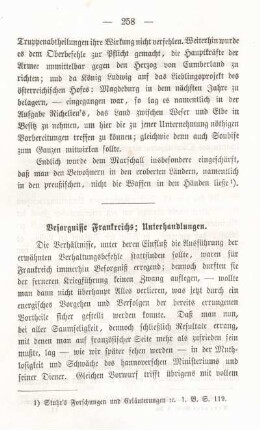 Besorgnisse Frankreichs; Unterhandlungen.