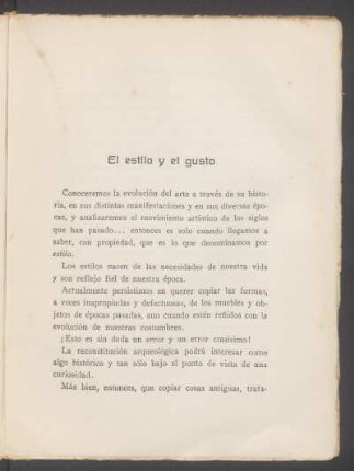El estilo y el gusto