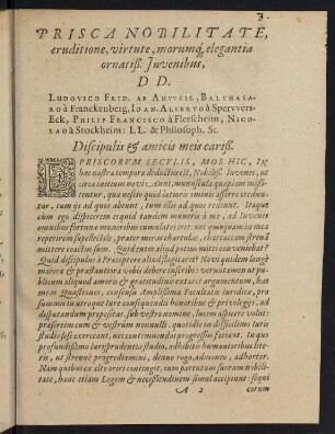 3-4, Prisca Nobilitate, eruditione, virtute, ...