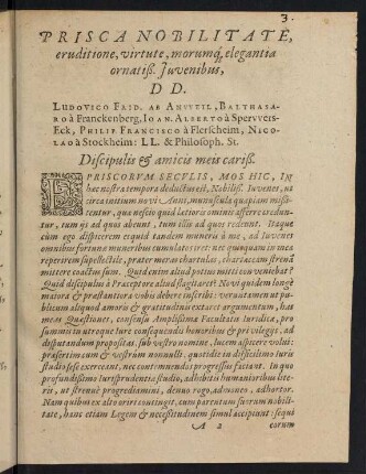 3-4, Prisca Nobilitate, eruditione, virtute, ...