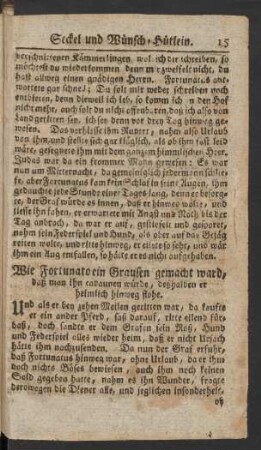 Wie Fortunato ein Grausen gemacht ward, daß man ihn capaunen würde ...