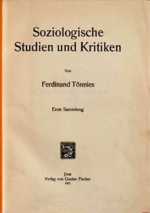 Soziologische Studien und Kritiken, 1
