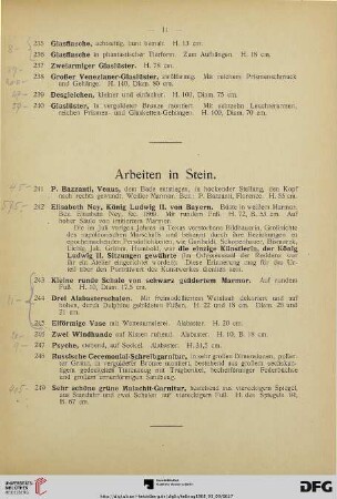 Arbeiten in Stein (Nr. 241-249)