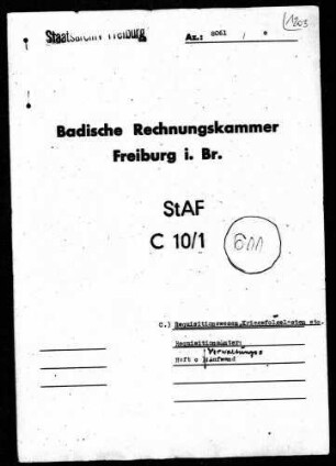 Requisitionsämter; Verwaltungsaufwand