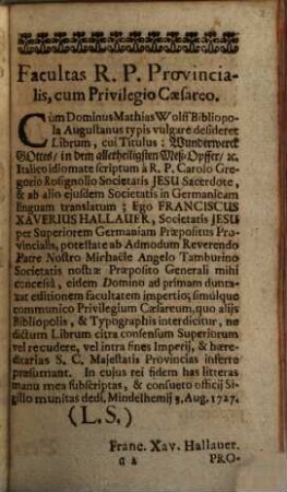 Wunderwerck Gottes In dem Allerheiligsten Meß-Opffer