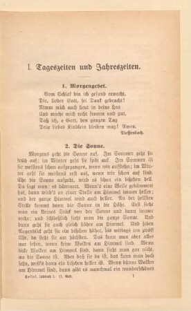 I. Tageszeiten und Jahreszeiten