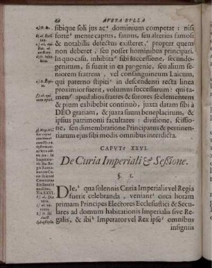 Caput XXVI. De Curia Imperiali & Seßione