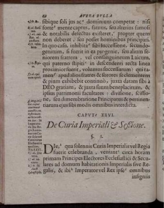 Caput XXVI. De Curia Imperiali & Seßione