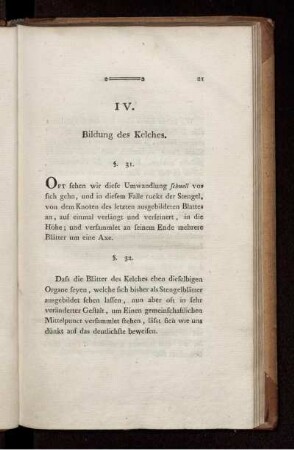 IV. Bildung des Kelches