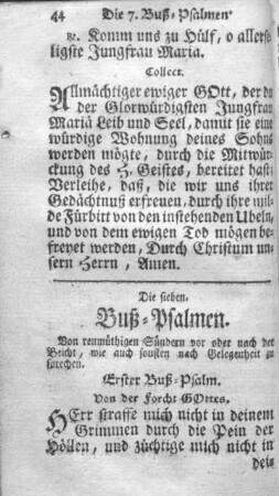Die sieben Buß-Psalmen.