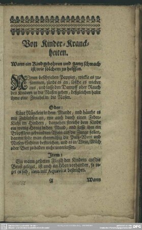 Von Kinder-Kranckheiten