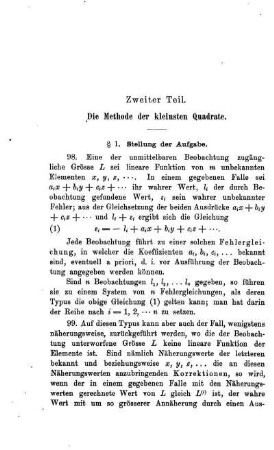 Zweiter Teil. Die Methode der kleinsten Quadrate.