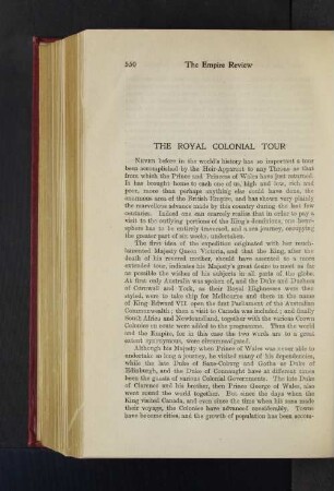 The Royal Colonial Tour.