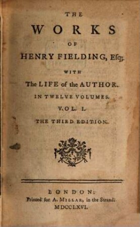 The works of Henry Fielding : with the life of the author ; in twelve volumes. 1