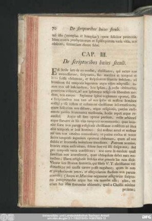 Cap. III. De scriptoribus huius seculi.