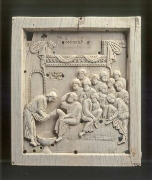 Relieftafel mit der Fußwaschung Christi