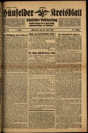 Erste Ausgabe vom Mittwoch, den 24. Juni 1942.