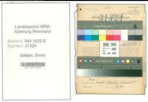 Entnazifizierung Emmi Sieben , geb. 03.07.1887 (Postbeamter)