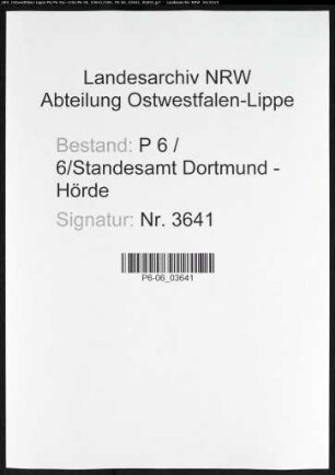 Sterberegister Standesamt Dortmund-Hörde (VII)
