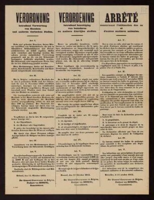 "Verordnung betreffend Verwertung von Knochen und anderen tierischen Stoffen" (IV. 8596.)