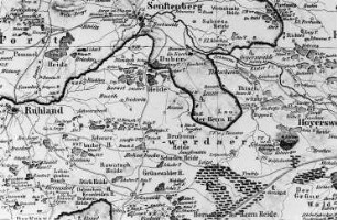 Senftenberg-Peickwitz. Geognostische Karte der Preußischen Oberlausitz, von Glocker, 1857 (Sign.: VII 65)