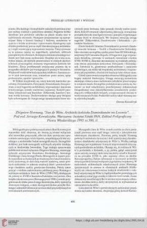 57: [Rezension von: Zbigniew Hornung, Jan de Witte. Architekt kościoła Dominikanów we Lwowie]