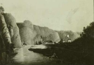 Buschmühle : Ansicht der Buschmühle im Plauenschen Grund, Stich, um 1800