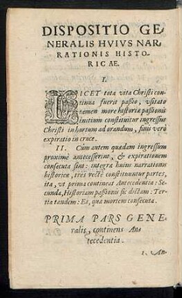 Dispositio Generalis Huius Narrationis Historicae.