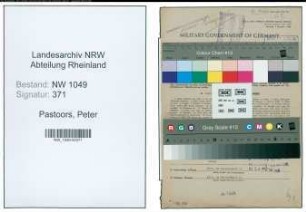 Entnazifizierung Peter Pastoors , geb. 04.01.1900 (Bahnbeamter)